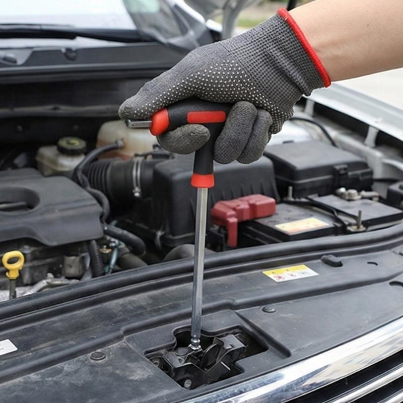 Extended Plastic Handle T Handle Hex Key and Star Wrench Set in Metal for Automotive Repair Tool