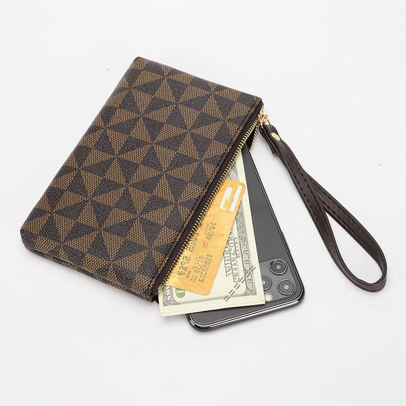 Vintage Design Pattern Handbags for Women Men Phone Bags Long Zipper Purse Artificial Leather Card Holder Wallets