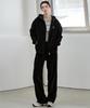 MALOUPE 2170 Velvet Elastic Waist Pants (Black)