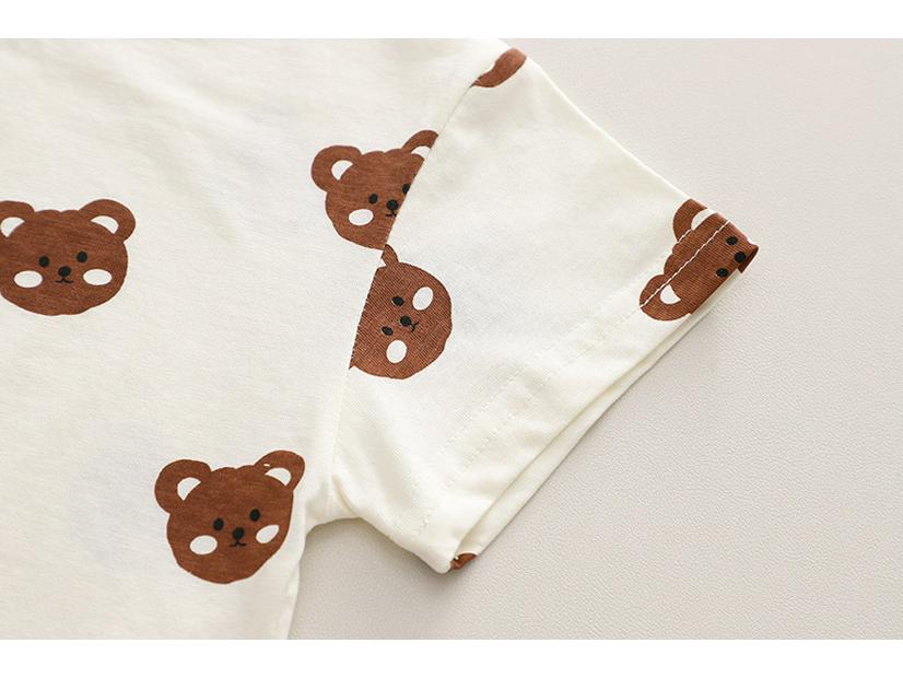 Kids' Summer Cartoon Casual Two-Piece Suspender Short Sleeves Suit