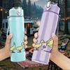 1PC Mother Goose With Baby Goslings Print 750ml Color Plastic Sports Water Bottle Leakproof Flip Straw Lid Suitable for Sports Office Home Use