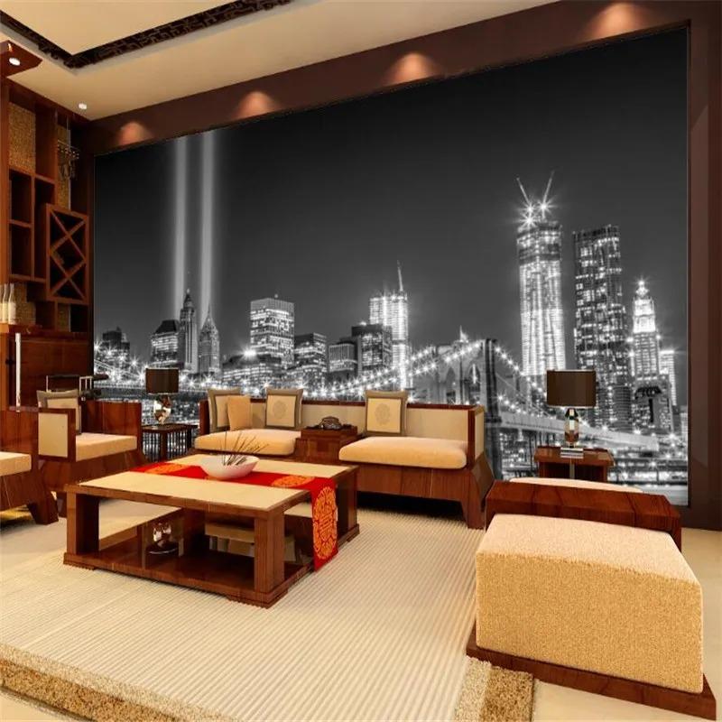 City Building 3D tapety Obývací pokoj Ložnice Tapeta na pozadí 3D Fototapeta