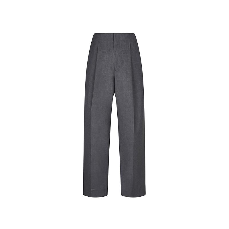 LESS Women's 100% Wool Straight Cropped Pants