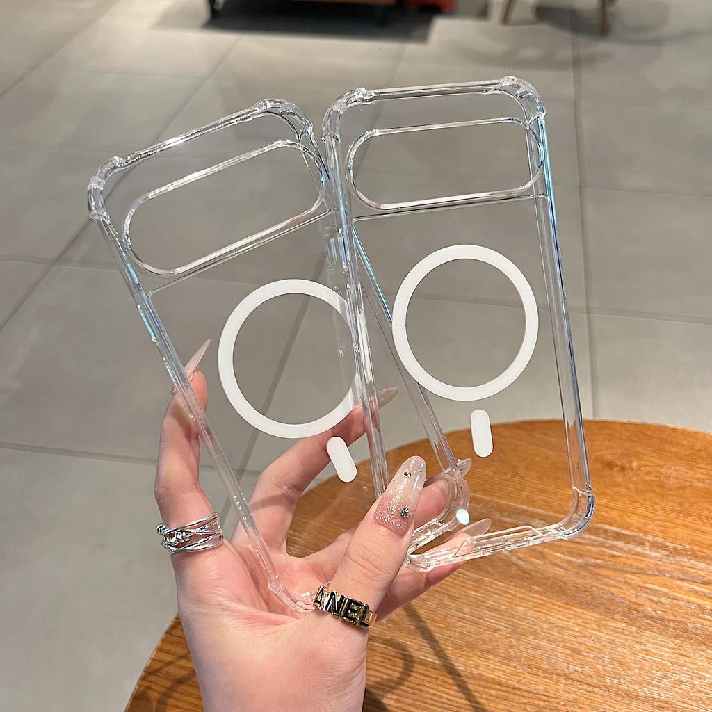 Clear Shockproof Armor Case For Google Pixel 10 9 8 7 Pro XL 9a 8a 7a Magnetic Wireless Charging Silicone Hard Acrylic Cover