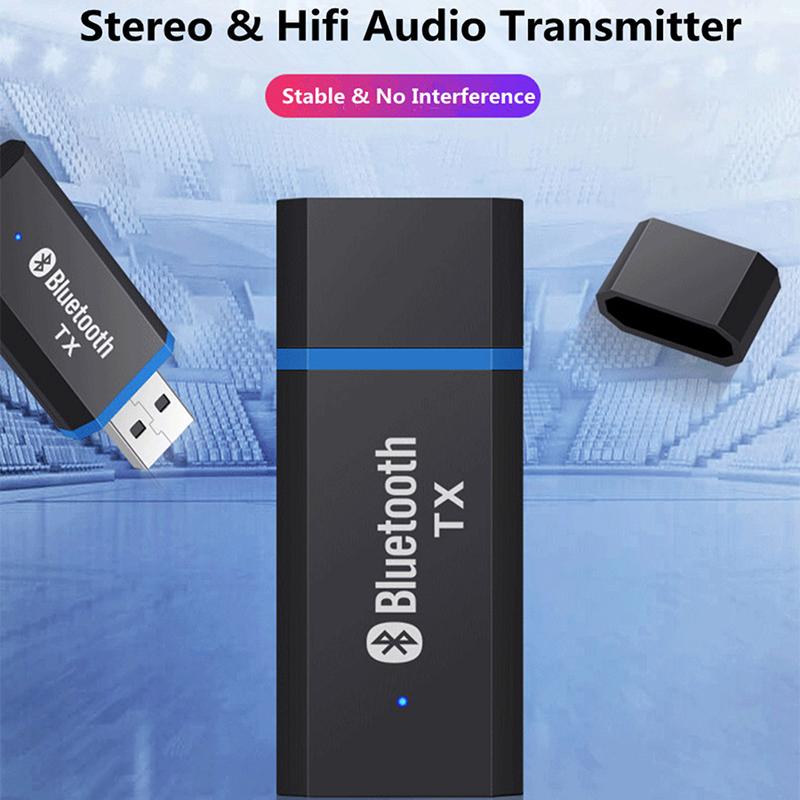 Bluetooth-Sender 5.0 + EDR-Audioadapter für TV-PC-Kopfhörer 3,5-mm-Buchse AUX USB-Stereo-Musik-Wireless-Adapter Plug & Play