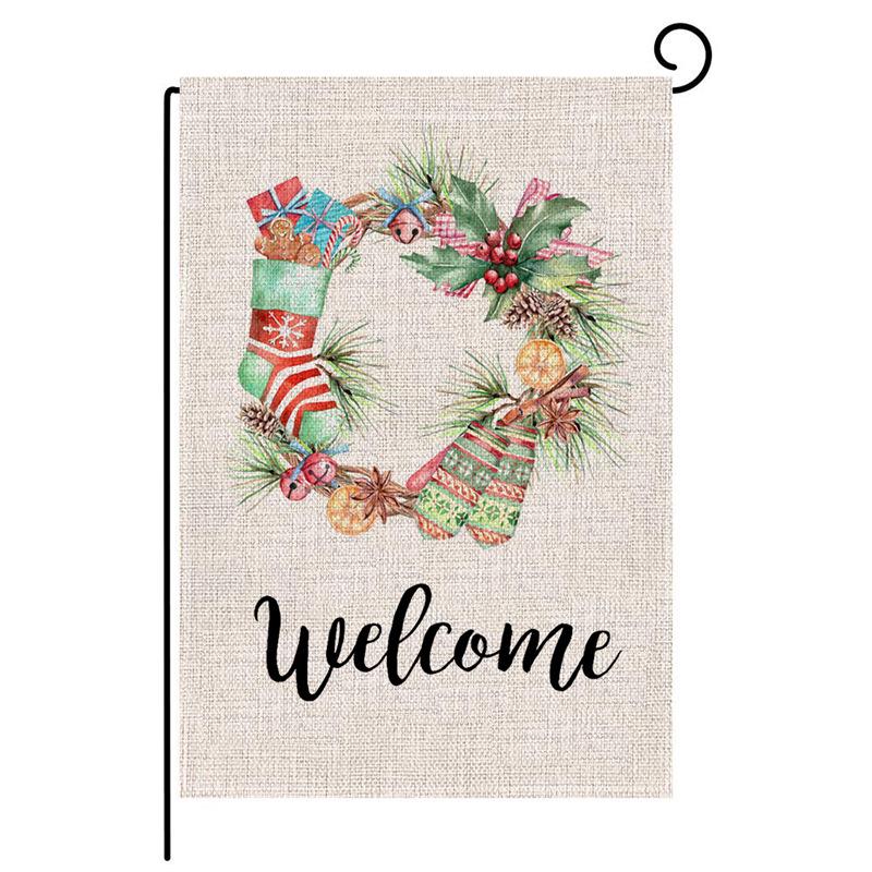 New Double-Sided Christmas Watercolor Garden Flag: Festive Design for Holiday Atmosphere