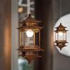 Song Dynasty Aesthetic Lamp: Hexagonal Pavilion Chandelier for Tea Room or Zen Restaurant