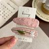 Oval Fabric Embroidery Hair Clip 2Pcs/set Children's Hair Accessories  Princess