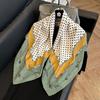 Fashion Twist Silk Scarf Color Block Printed Scarf Twill Silk Large Square Scarf 91x91cm Shawl Sunscreen Travel Headscarf