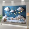 2D Twinkle Star Fluffy Cloud Backdrop Newborn Photography Background