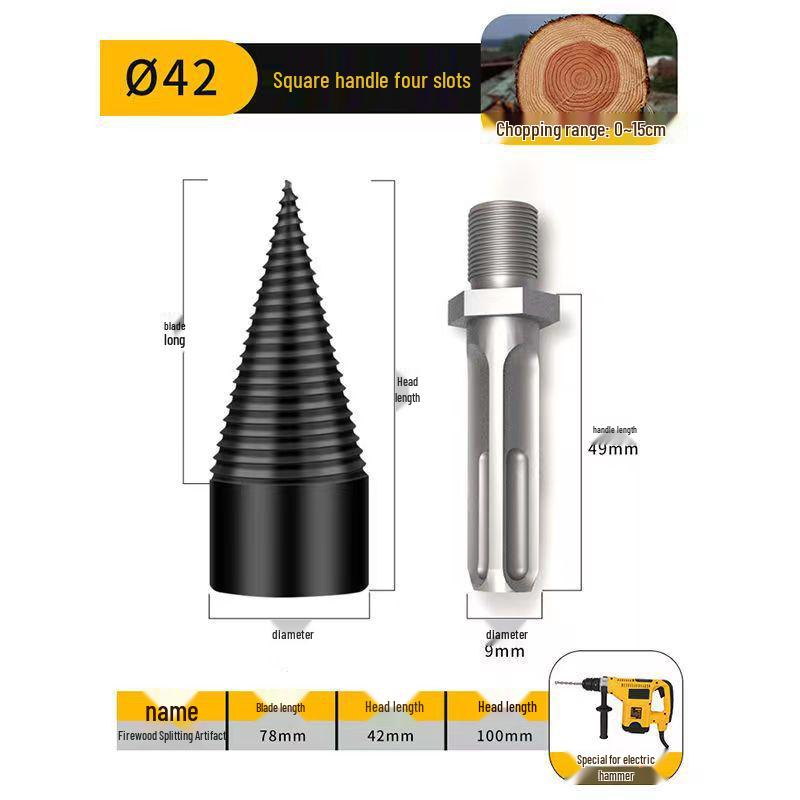 Electric Wood Splitting Cone Drill Bit for Firewood Cutting