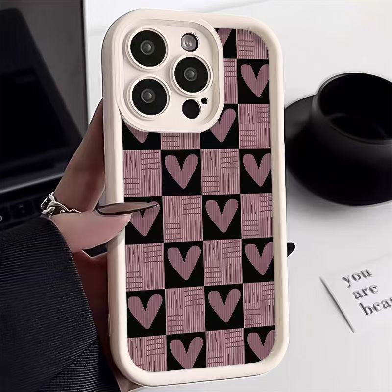 Simple purple plaid for iphone16pro mobile phone case apple 15/14/13 promax new 12x11