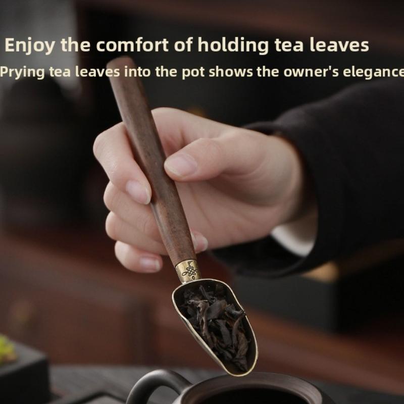 Vintage Ebony Tea Spoon Solid Wood Handle Teaspoon Retro Tea Shovel KongFu Tea Ceremony Accessories Teaspoon Gift