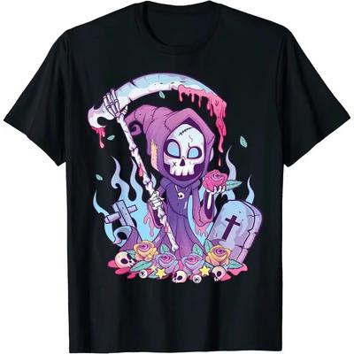 Pastel Goth Gruselig Tod Sensenmann Kawaii Okkult T-Shirt