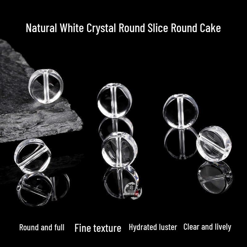 Natural White Crystal Spacer Beads: Round Disc Slices for DIY Bracelet Necklace Jewelry