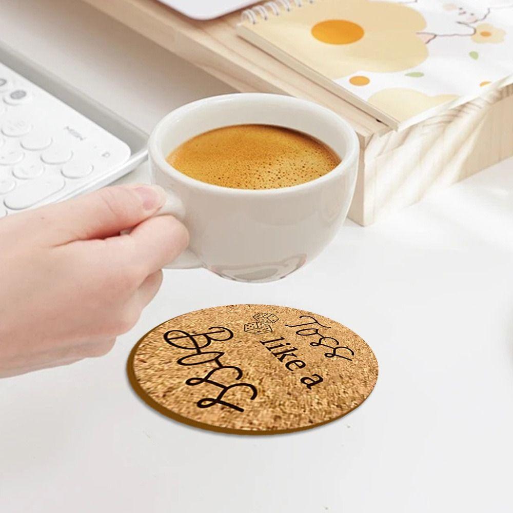 

6pcs Wooden Insulated Placemat Vintage Anti Scalding Pad Tableware Coasters Hotel 6 Pcs