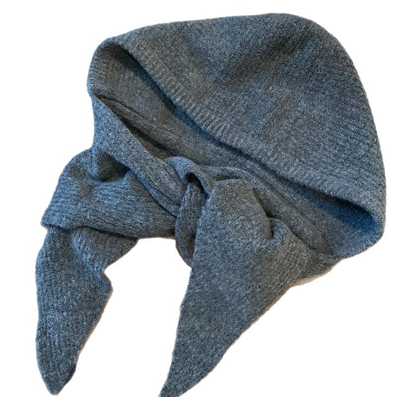 Korean Balaclava Bonnet Skullies Beanies Women One-piece Knitted Thickened Warm Neck Protection Winter Accessories Elastic Cozy