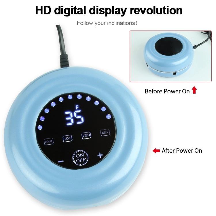 Elektrická vrtačka na nehty 35 000 ot./min. Elektrický pilník na nehty s LED displejem Nástroje na nehty Manikúra Stroj na vrtání nehtů Leštička