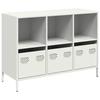 VidaXL White Buffet 101.5x39x73.5 Cm Cold-Rolled Steel, Storage Cabinet, Kitchen Storage Cabinet, Furniture of 851369