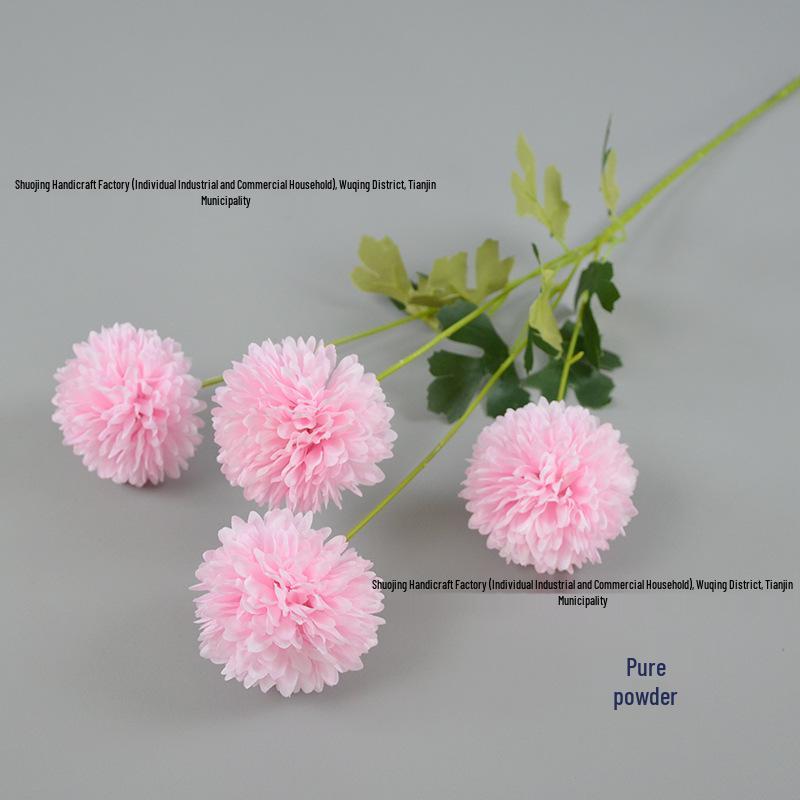 4-Head Artificial Chrysanthemum Stem for Wedding and Indoor Decoration
