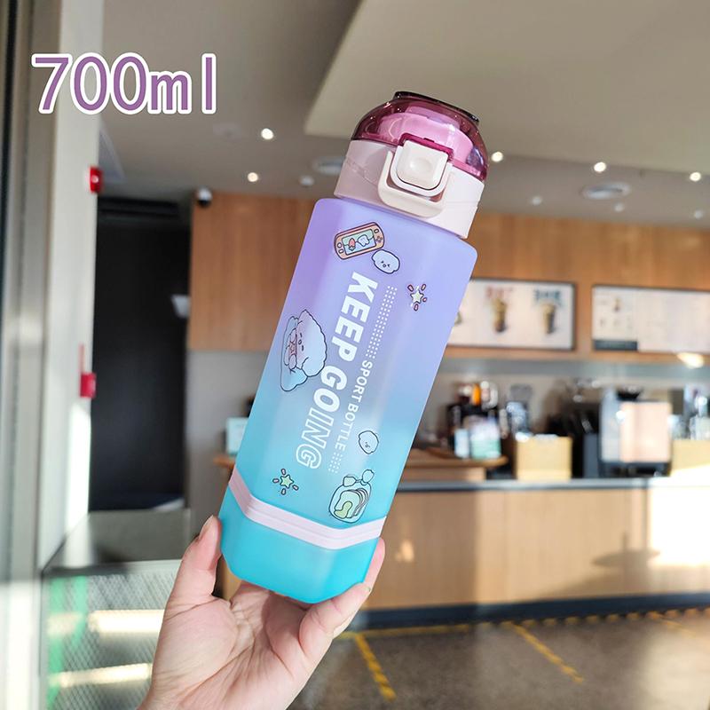 Creative Diamond Frosted Plastic Water Bottle With Tea Strainer Portable Straight Drink Water Bottle With Tea Separation Sticker