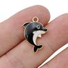 10Pcs Silver Plated Blue Enamel Dolphin Charms Pendant For Jewelry Making Earrings Bracelet Necklace Accessories Diy 23X19Mm