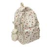 2025 New Japanese Floral White School Backpack – Cute Nylon Rucksack for Teenage Girls, Women's Book Bag, Student School Bags