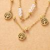 Pendentif Arbre de Vie Perles de Cristal Multicouches Acier Inoxydable Bijoux de Mode pour Femmes Cadeau Chaîne de Cheville Fête de Plage d'Été