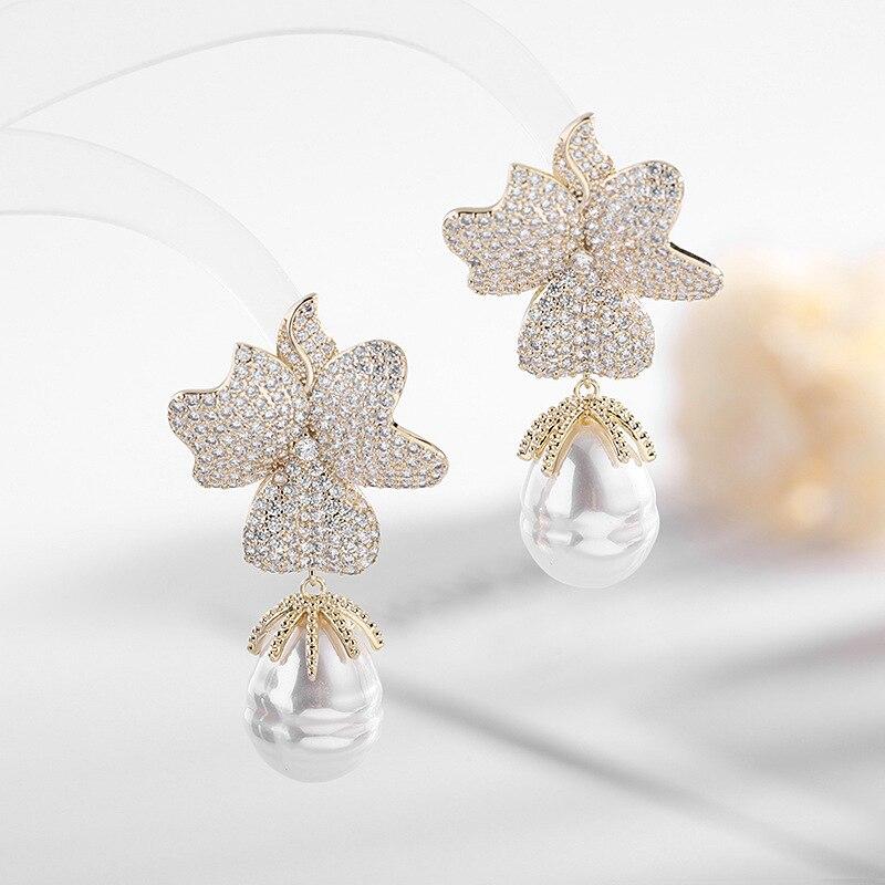 Exaggerated Earrings For Women XUYE Fashion Temperament Wedding Party Earings 2022 New Luxury Baroque Pearl Dangle Jewelry