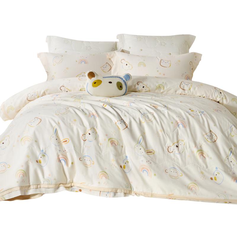 Luolai Kids Class A Washable 100% Tussah Silk Quilt with Cotton Cover