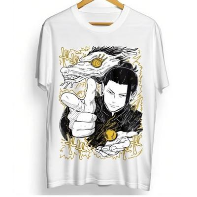 Trend Sommer 2025 Cosplay Neutral Schwarz und Weiß Suguru Geto T-Shirt Jujutsu Kaisen Geto JJK Horror Anime Shirt Weiches T-Shirt
