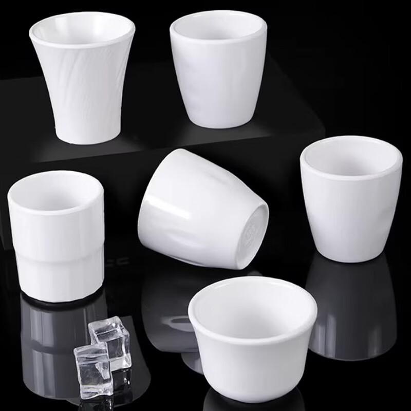 Lanxi Melamine White Threaded Cup