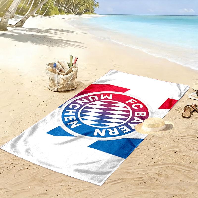 FCB Print Beach Towel, Large Soft Quick Dry Towel for Beach Camping Swimming