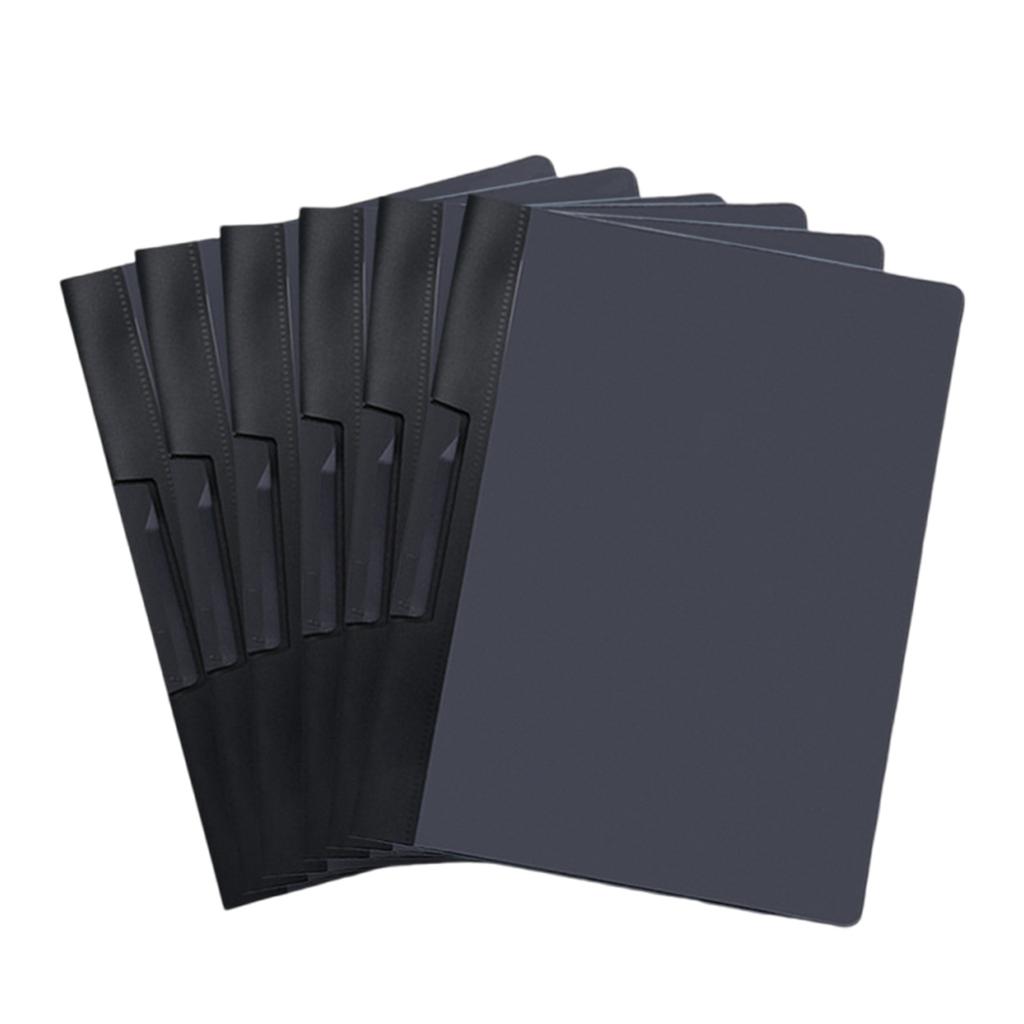 6Pcs File Sleeves with Rotating Clamp Document Test Paper Organiser Letter Size Filing Folder Hold 200 Sheet for Office