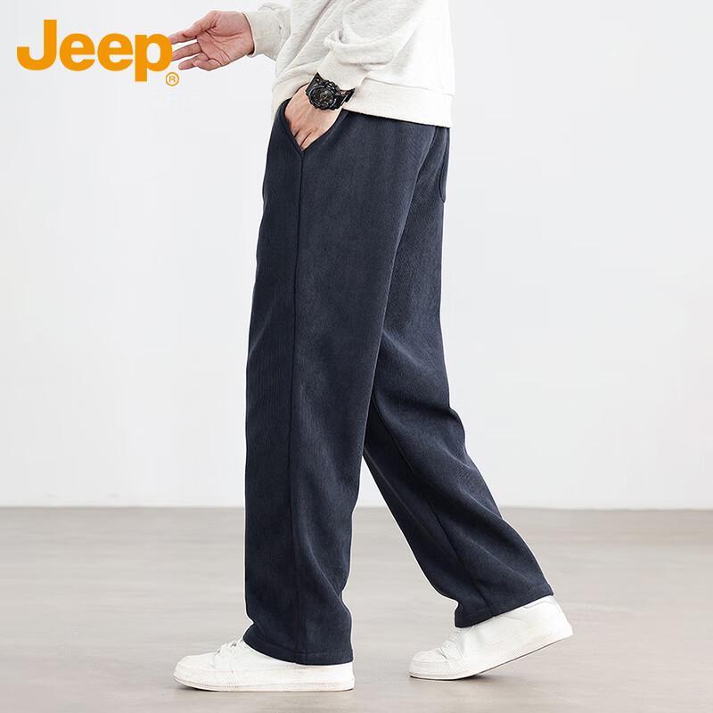 JEEP Men's Fleece Lined Loose Straight Corduroy Pants