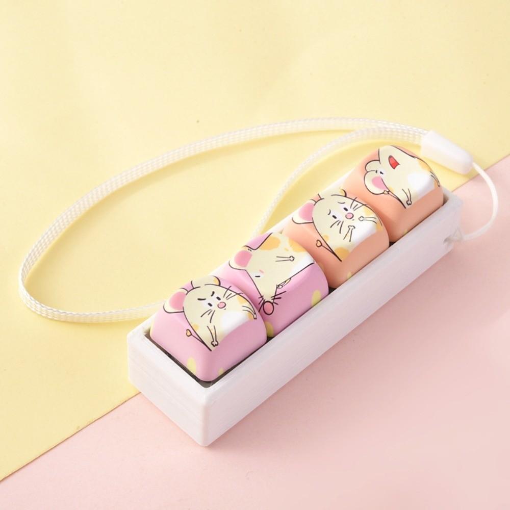 Cartoon Fidget Clicker Keychain Animals Fingertip Button Keyring Sensory Clicker Toys Student Gift