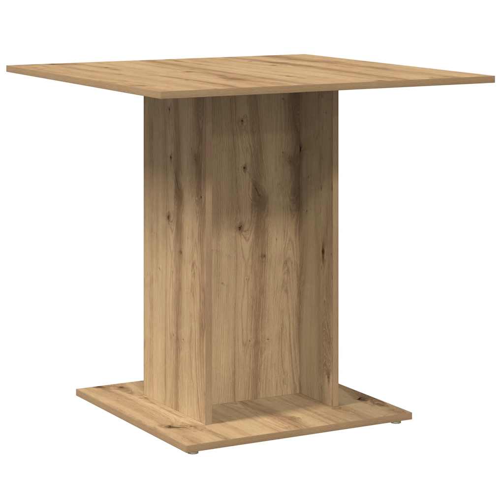 Vidaxl Dining Table, Artisan Oak Color, 80X80X75 Cm