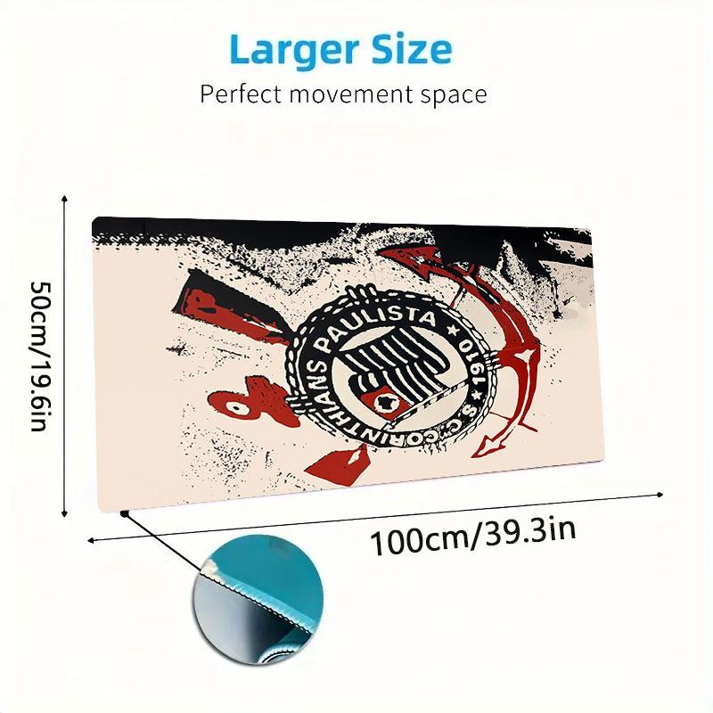 Sport Club Corinthians Paulista Mouse Pad, Large Gaming Desk Mat, Non-slip XXL Mousepad for Laptop & Tablet, Mini PC Playmat with Stitched Edges