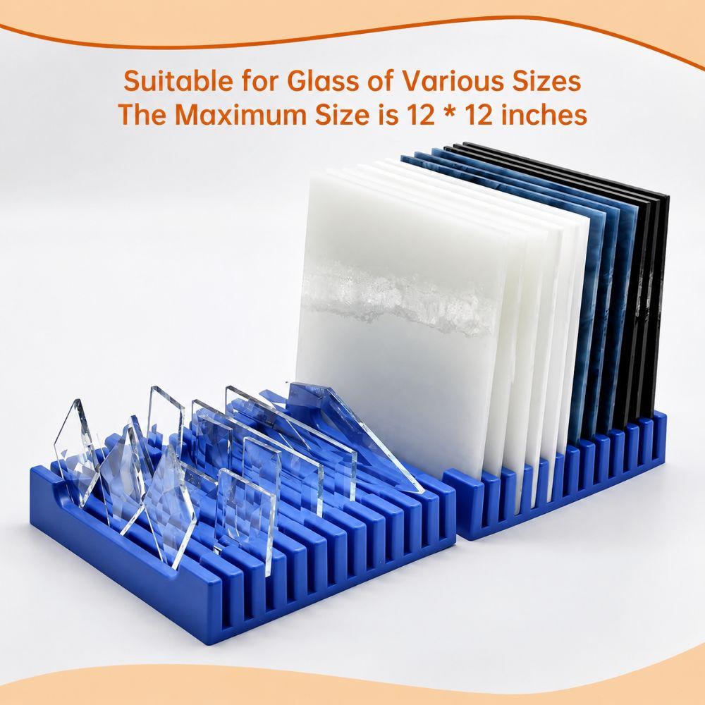 Universal Stained Glass Storage Rack 12 Slots Glass Holder Glass Panel Organizer  Woodworking