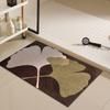 Tropical Plants and Ginkgo Leaf Printed Floor Mat, Non-slip Floor Mat Suitable for Bathrooms Entrance Areas and Home Decoration