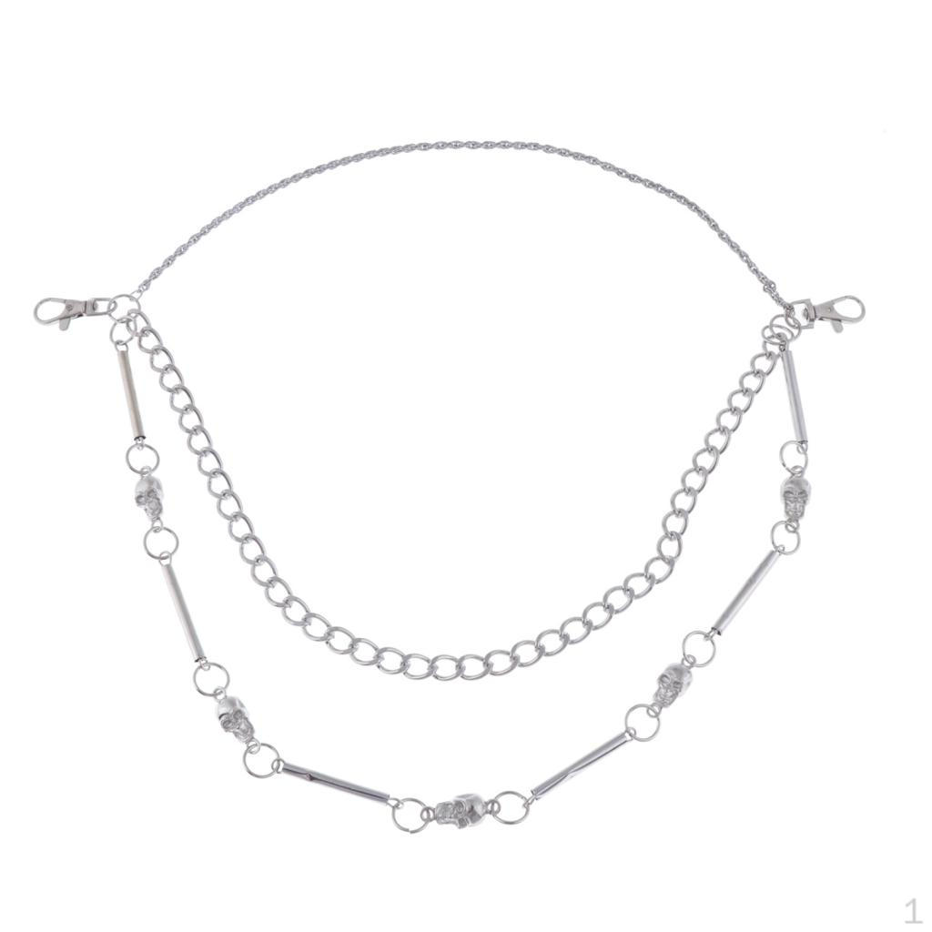 

Мужчины Женщины Череп Металлический Брелок Кошелек Цепи Джинсы Брюки Байкер Ожерелье