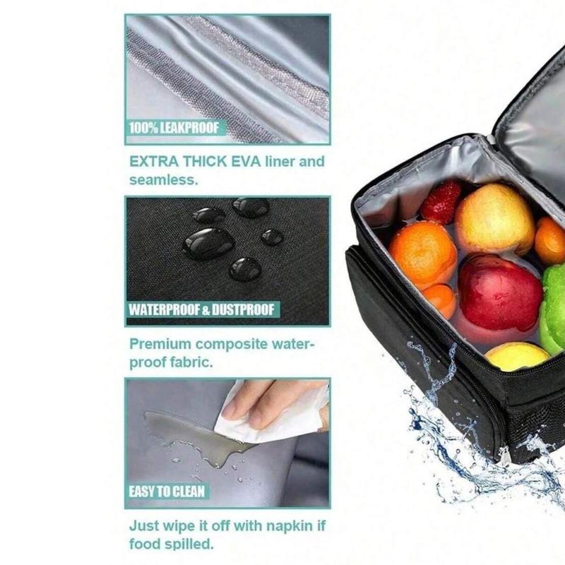 Portable Lunch Bag Food Thermal Box Durable Waterproof Office Cooler Lunchbox With Adjustable Shoulder Strap Insulated Case Bag