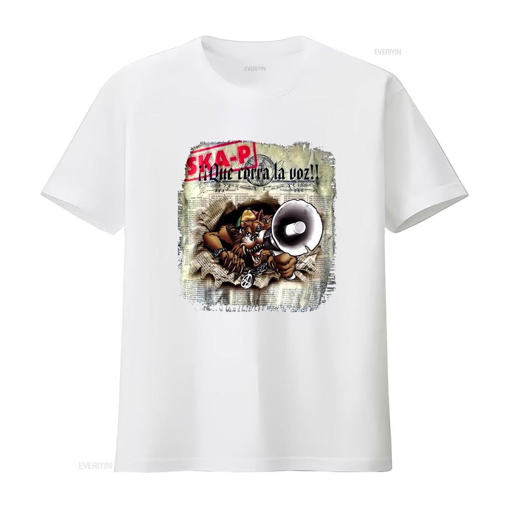 Maglietta Ska P Punk Band Tour 2002 Petite Rock Two Tone Vintage Lavata Unisex Morbida con Stampa Lupo Altoparlante Grafica