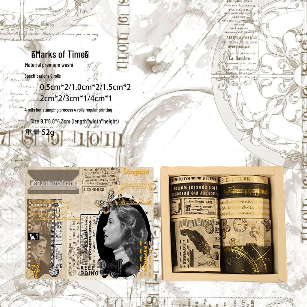 Set di Washi Tape Floreali - 12 Rotoli per Diari Fai-da-te e Decorazione