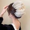 Pinza per Capelli da Donna Decorazione in Tessuto Multistrato Colore Solido Artiglio Forte Antiscivolo Decorazione Capelli Organizzazione Strumento per Acconciatura da Donna