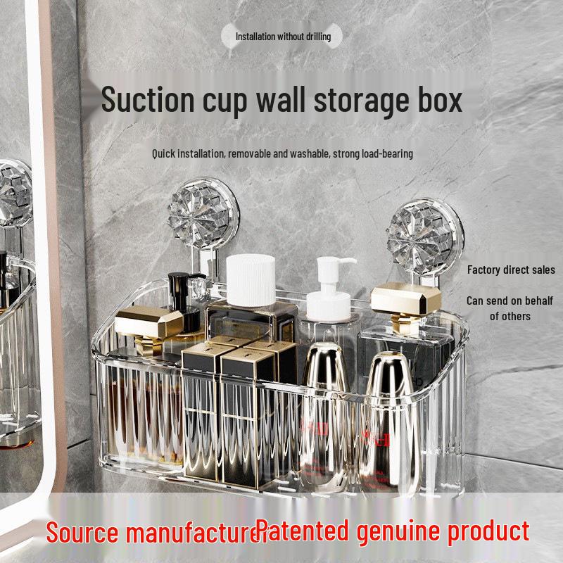Bathroom No-Drill Suction Cup Storage Shelf and Organizer