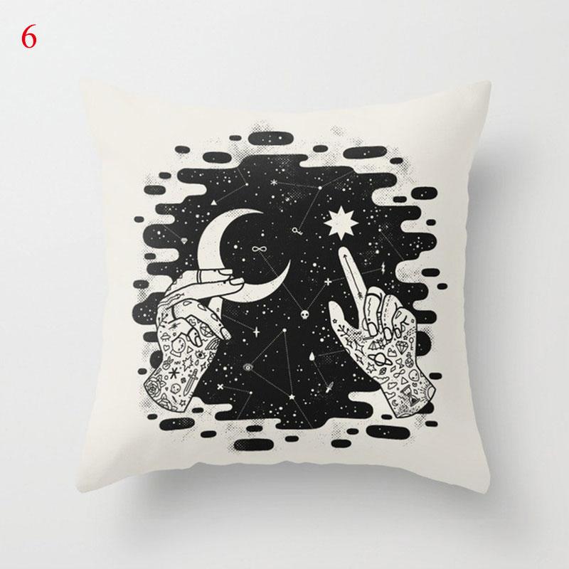 Halloween Skull Bat Pumpkin Print Cushion Cover Home Living Room Sofa Car Decoration Pillow 45 * 45Cm