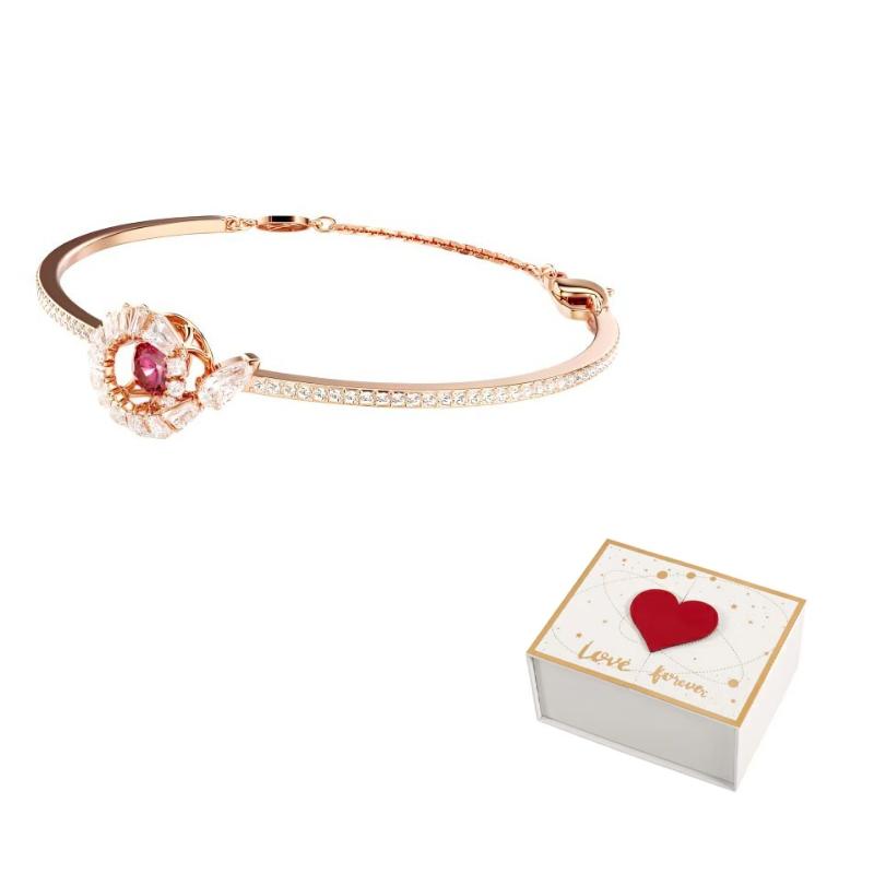 Swarovski Faux Crystal Bracelets Womens Rose Gold M-white gift box