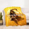 1PC Mortal Kombat, Scorpion Outdoor Blanket Lightweight Flannel, Soft & Warm, All-Season, Outdoor, Camping, Living Room, Office,  L1106025