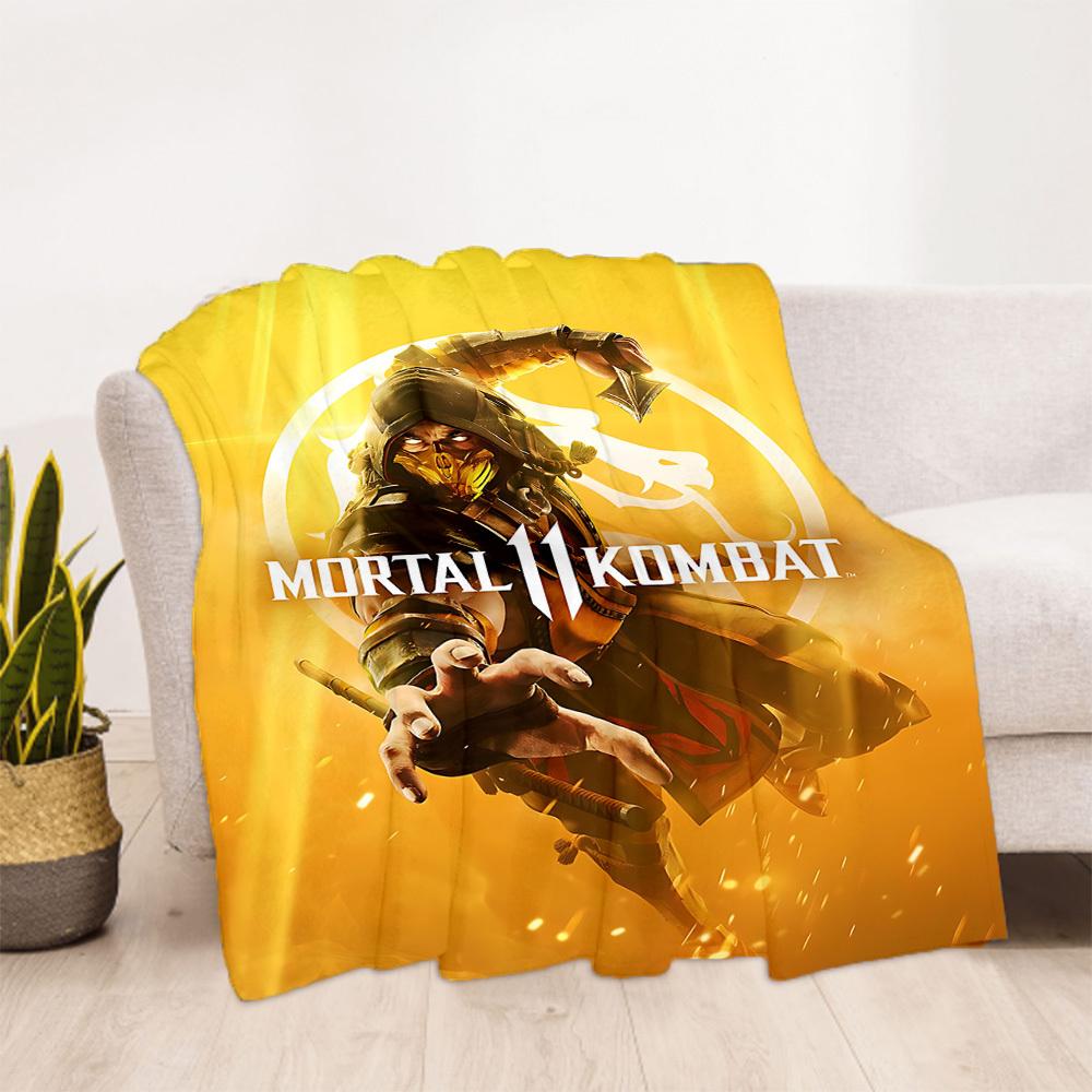 1PC Mortal Kombat, Scorpion Outdoor Blanket Lightweight Flannel, Soft & Warm, All-Season, Outdoor, Camping, Living Room, Office,  L1106025